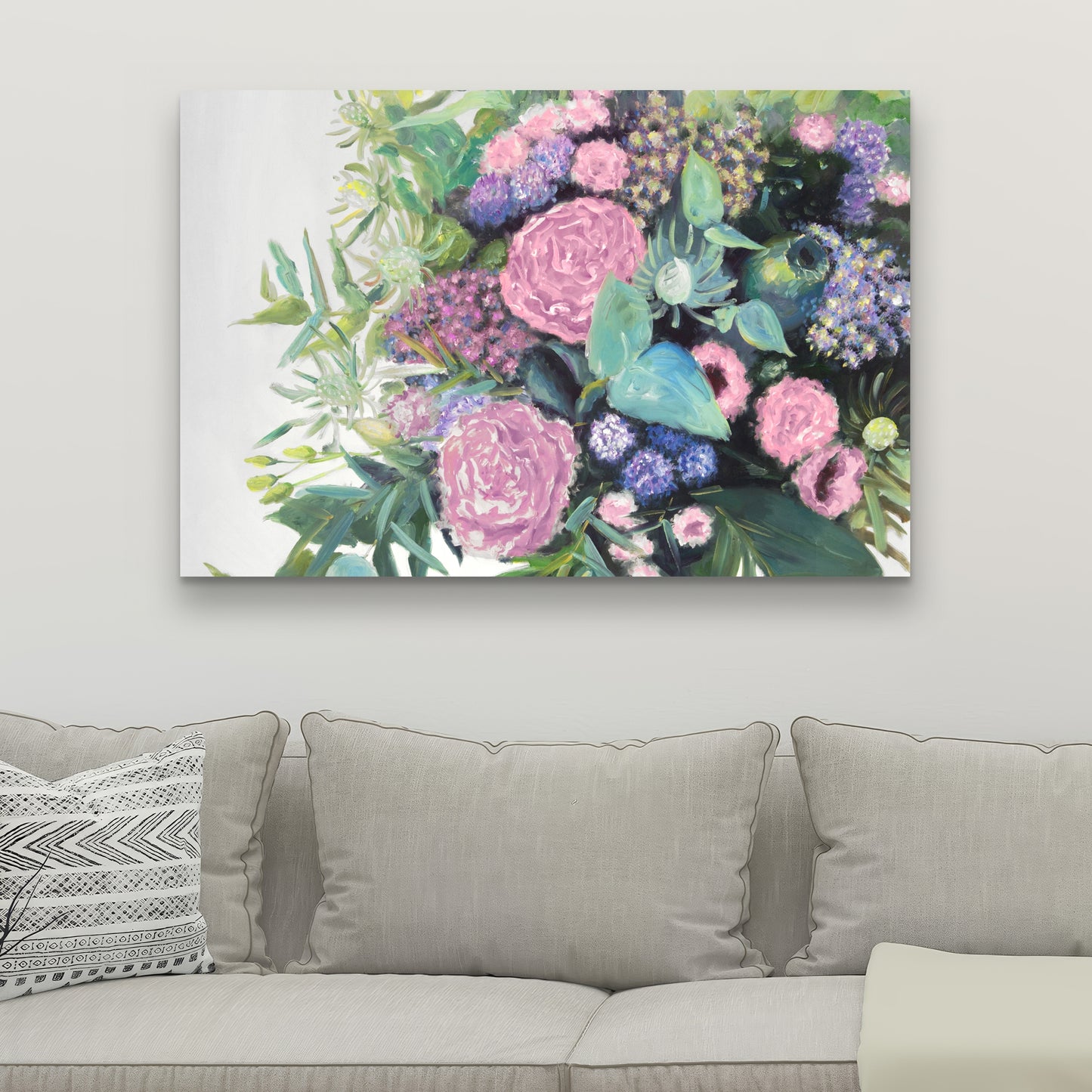 Melody of Fuchsia Flowers | Botanical Canvas | Home Decor