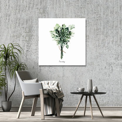 Toile « Tied Up Persil Bundle » | Décoration intérieure avec feuilles
