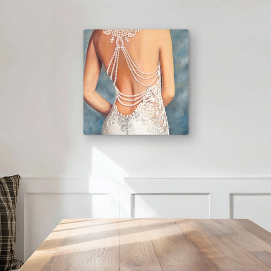 Wedding Dress Metal Print - Elegant Home Decor for Fashion Lovers