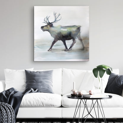 Rustic Caribou Canvas - Bedroom Wall Art | Home Decor