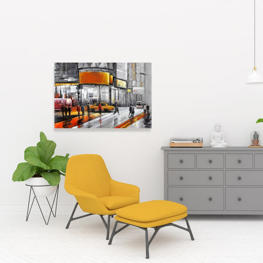Gray Cities Canvas - Circulation in Times Square Home Decor