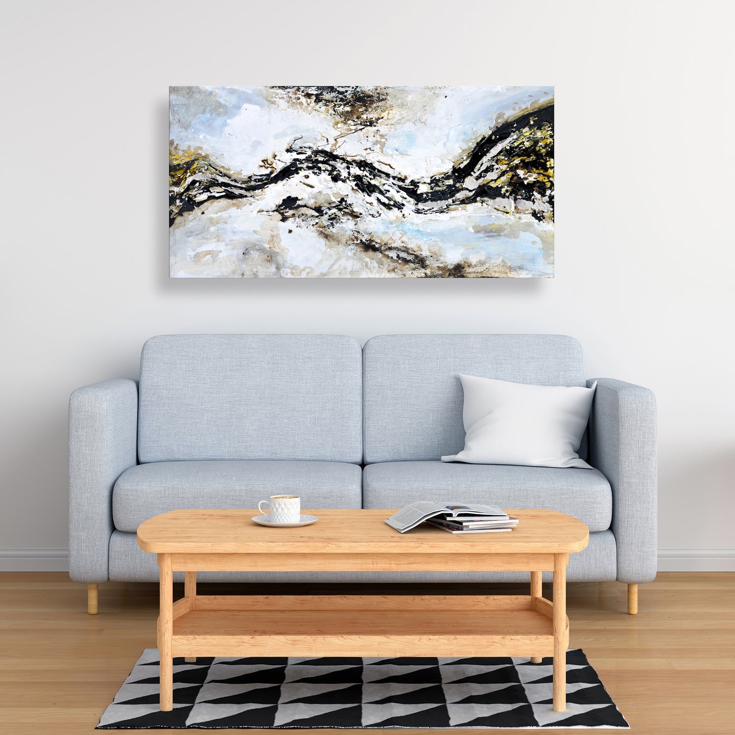 Abstract Paint Splash Canvas | Shapes Bedroom Wall Art Decor