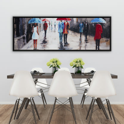 People with Umbrellas Street Canvas | Modern Wall Art Decor