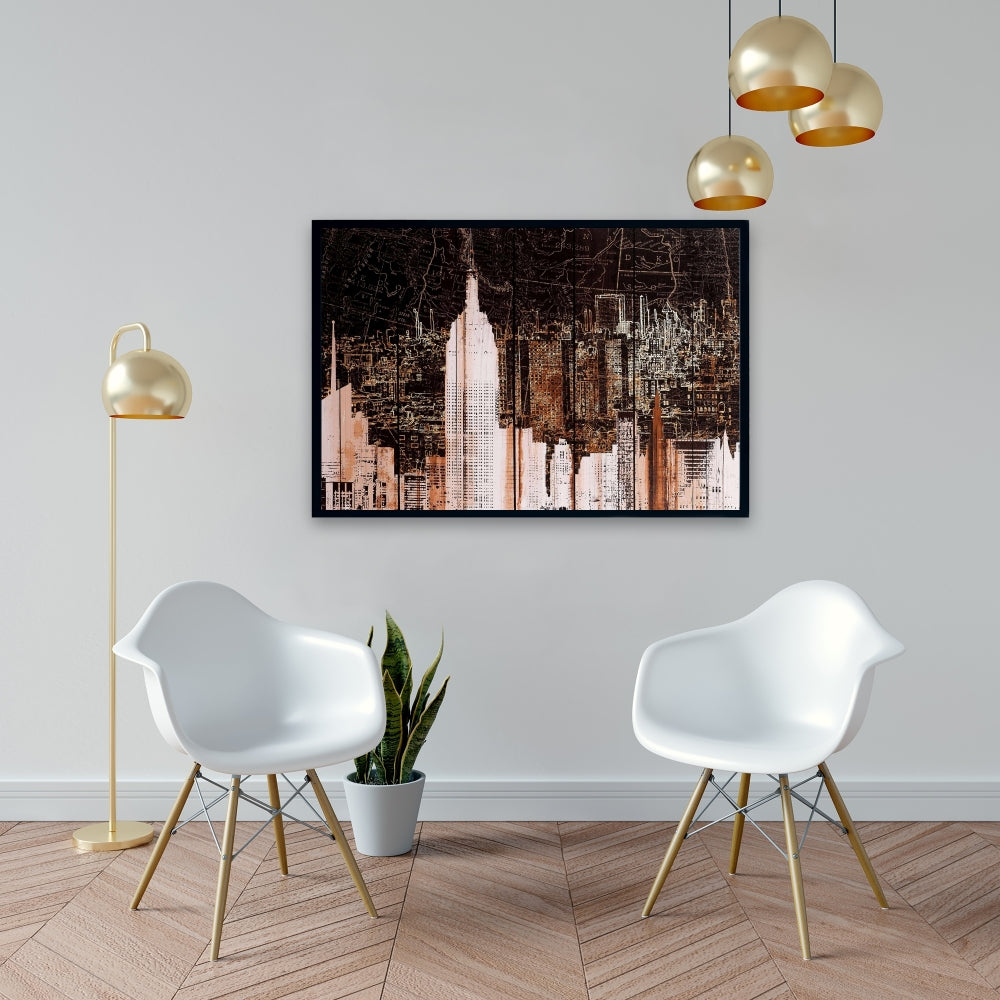 Modern Framed Empire City of New York Canvas | Home Decor