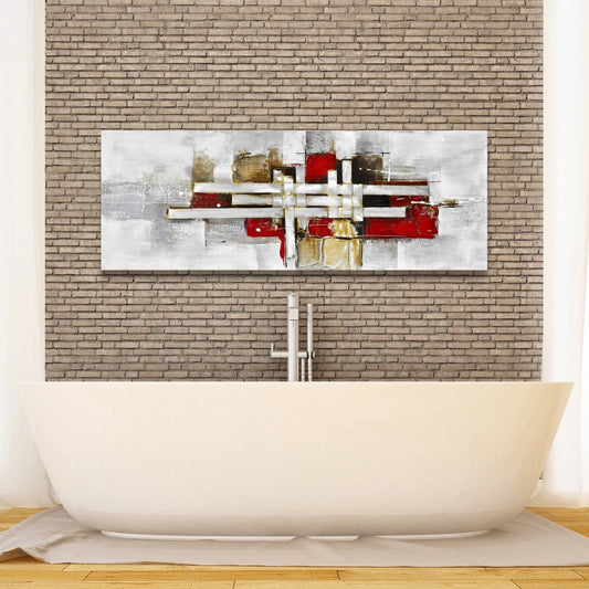 Toile abstraite aux formes entrelacées – Décoration d'intérieur moderne