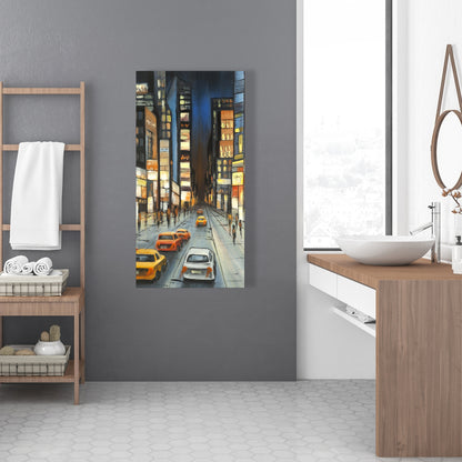 Toile bleue pour chambre à coucher - Vue sur Times Square | Décoration d'intérieur