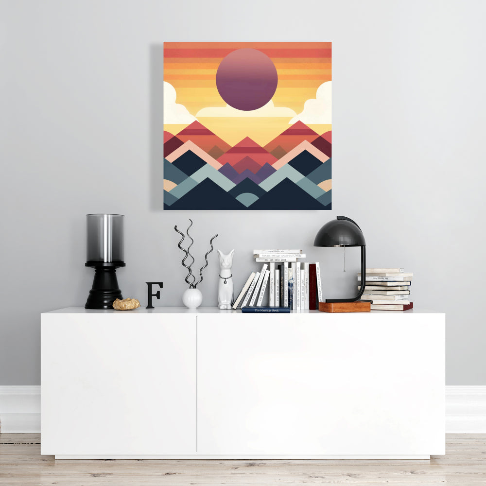 Peace Mountain White Bedroom Canvas - Tranquil Home Decor