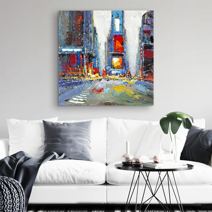 Contemporary Abstract Building Canvas | Colorful Home Decor