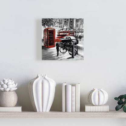 European Street Canvas - Cities Gray Contemporary Home Decor