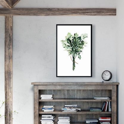 Toile « Tied Up Persil Bundle » | Décoration d'intérieur à feuilles blanches