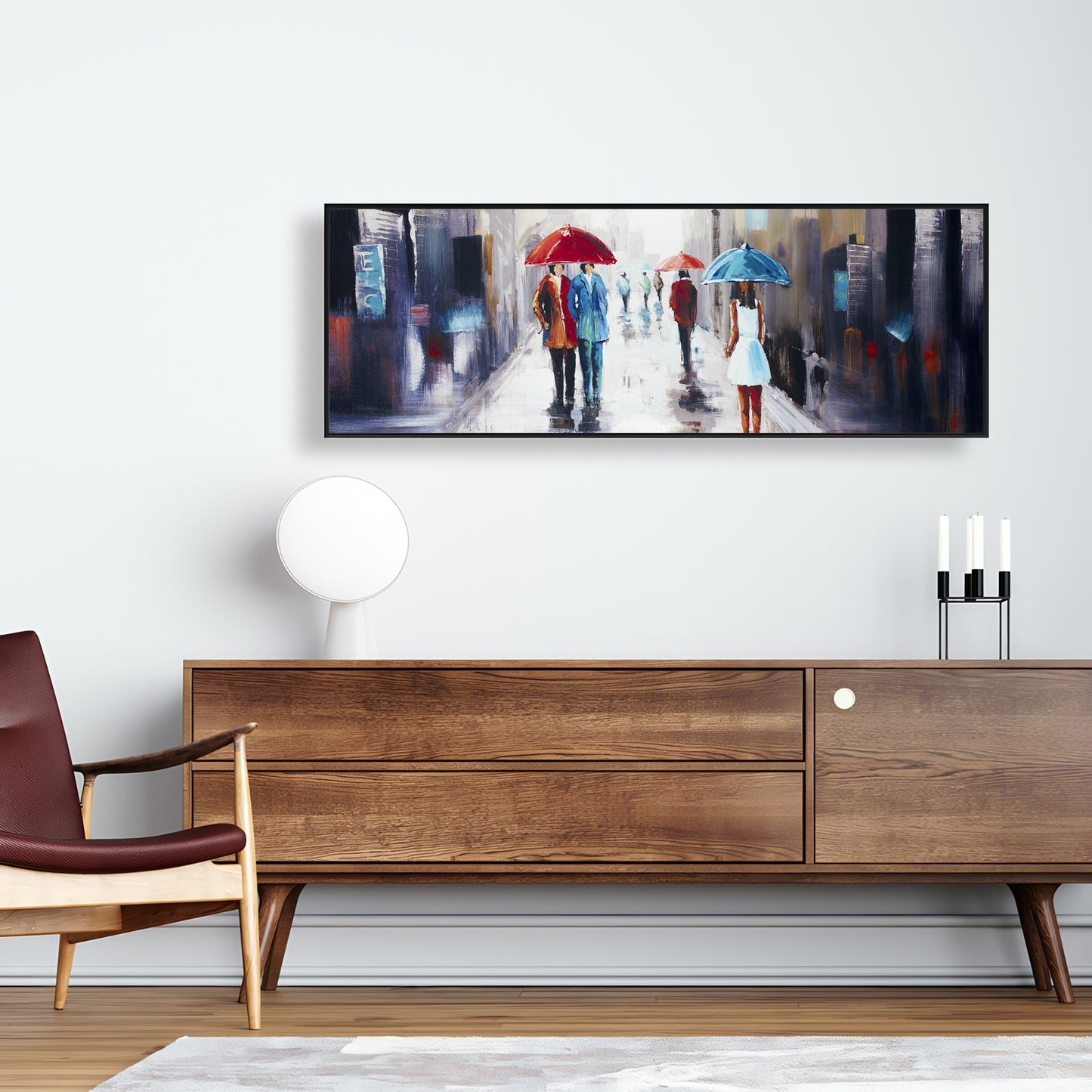 White Dress Woman Canvas | Street Scenery Bedroom Decor