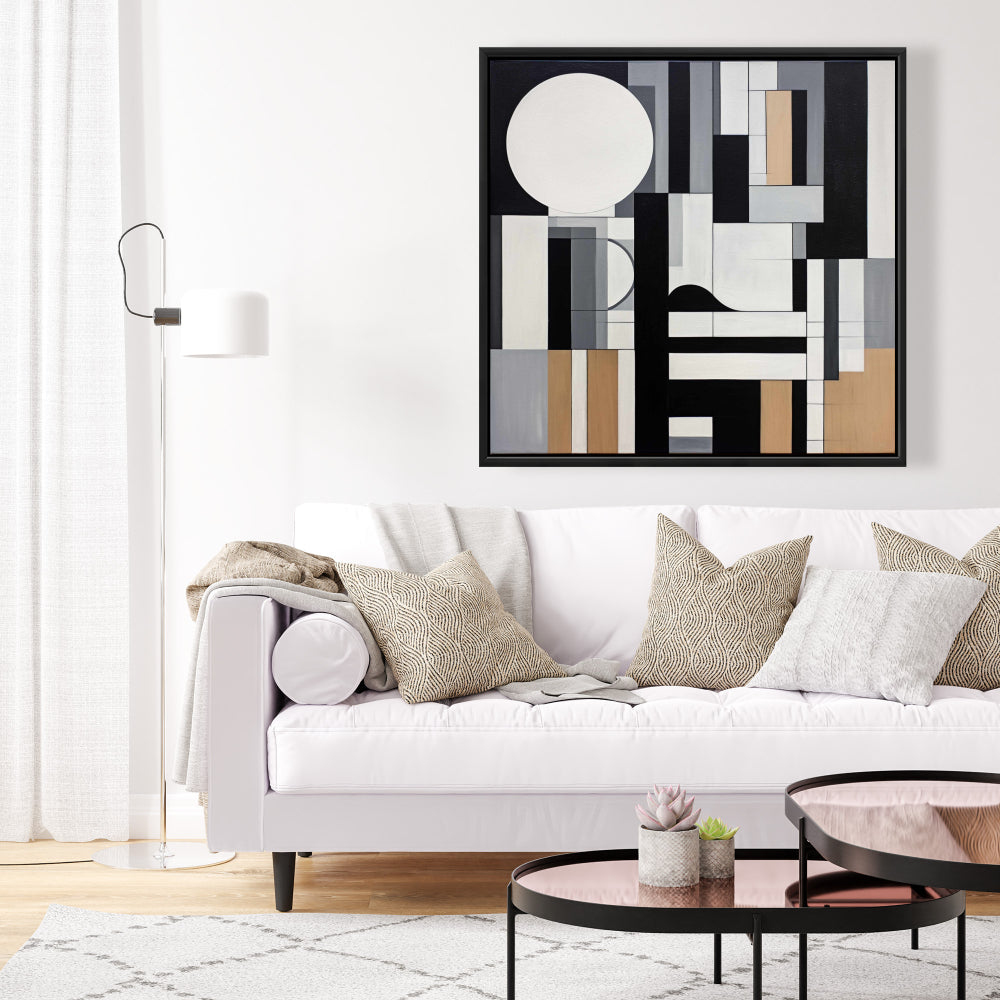 Toile encadrée minimaliste et abstraite - Décoration d'intérieur moderne