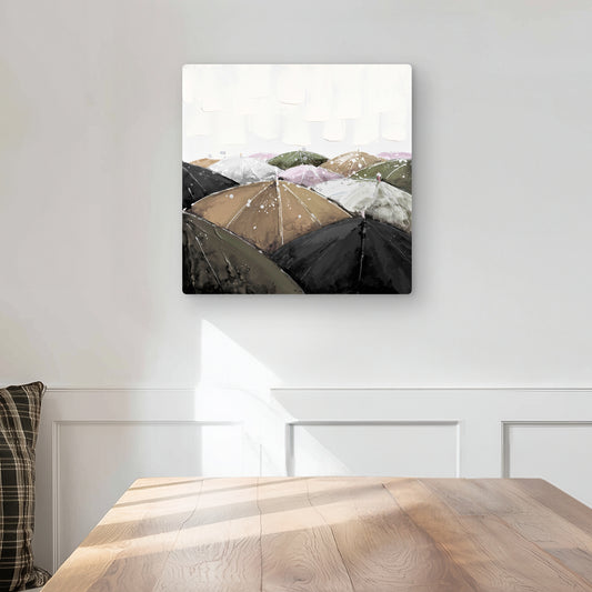 Spring Showers - Green Metal Print for Home Decor - Stylish Art