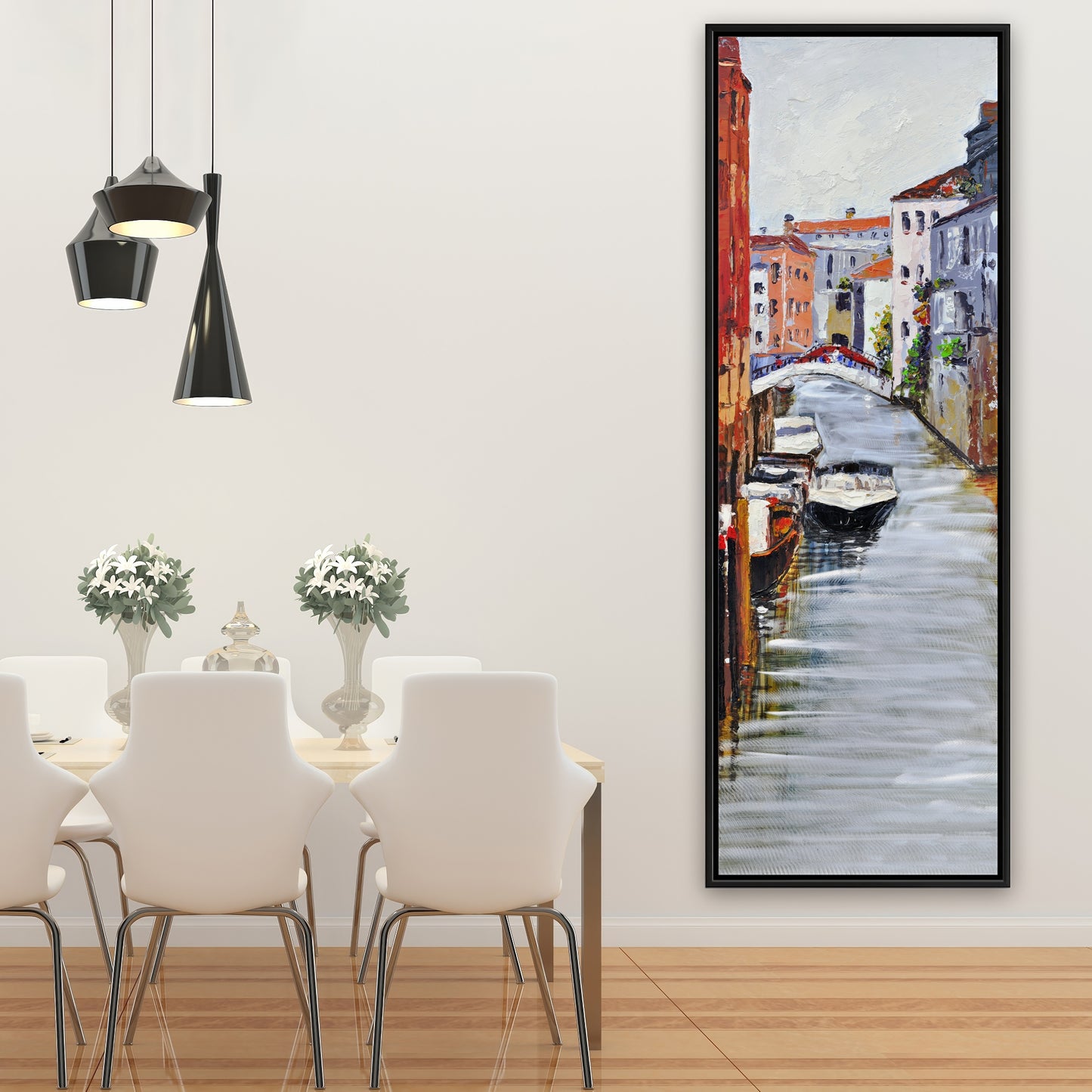 Toile encadrée Paysage vénitien – Décoration d'intérieur Villes et bateaux