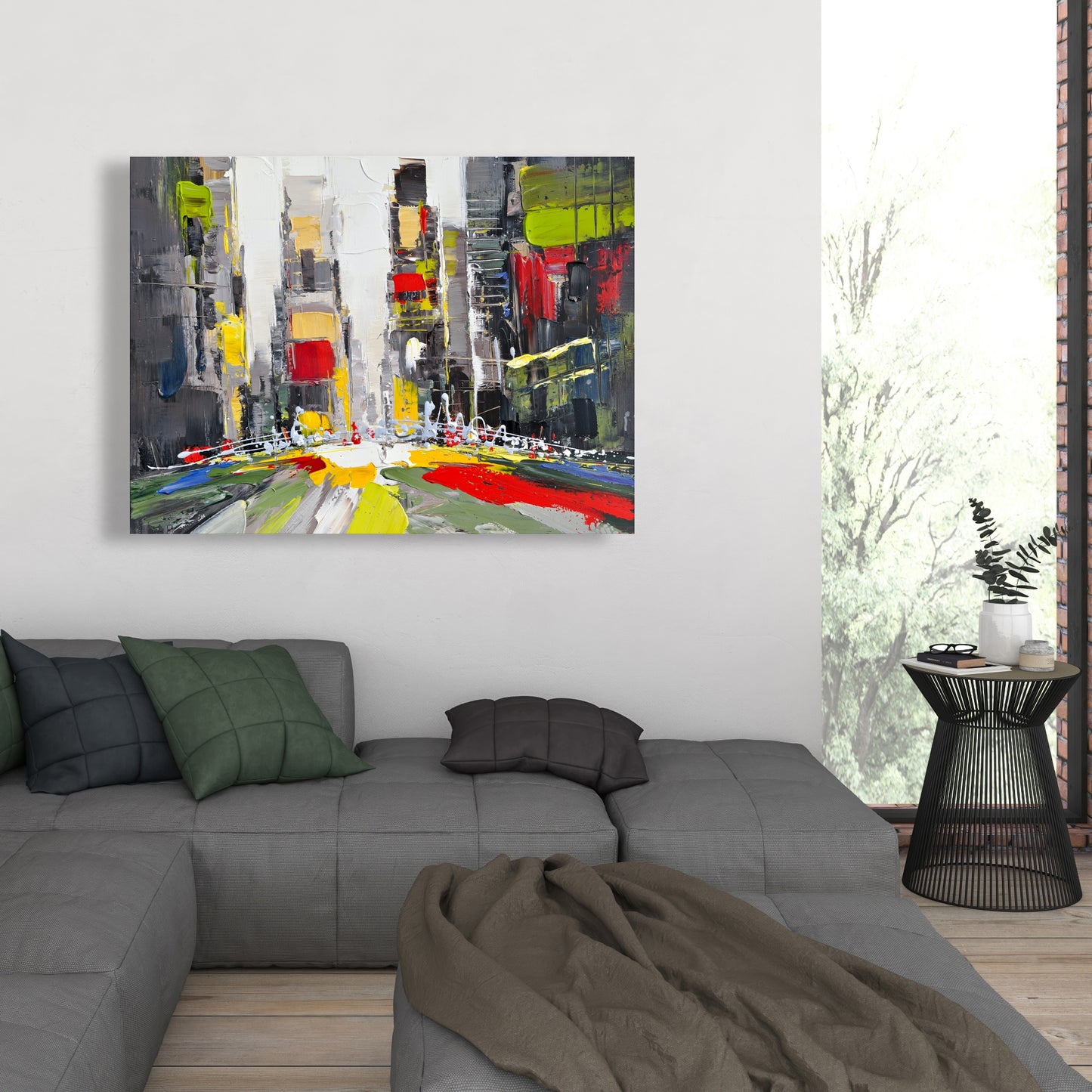 Abstract Texturized Cityscape Canvas | Modern Home Decor Art