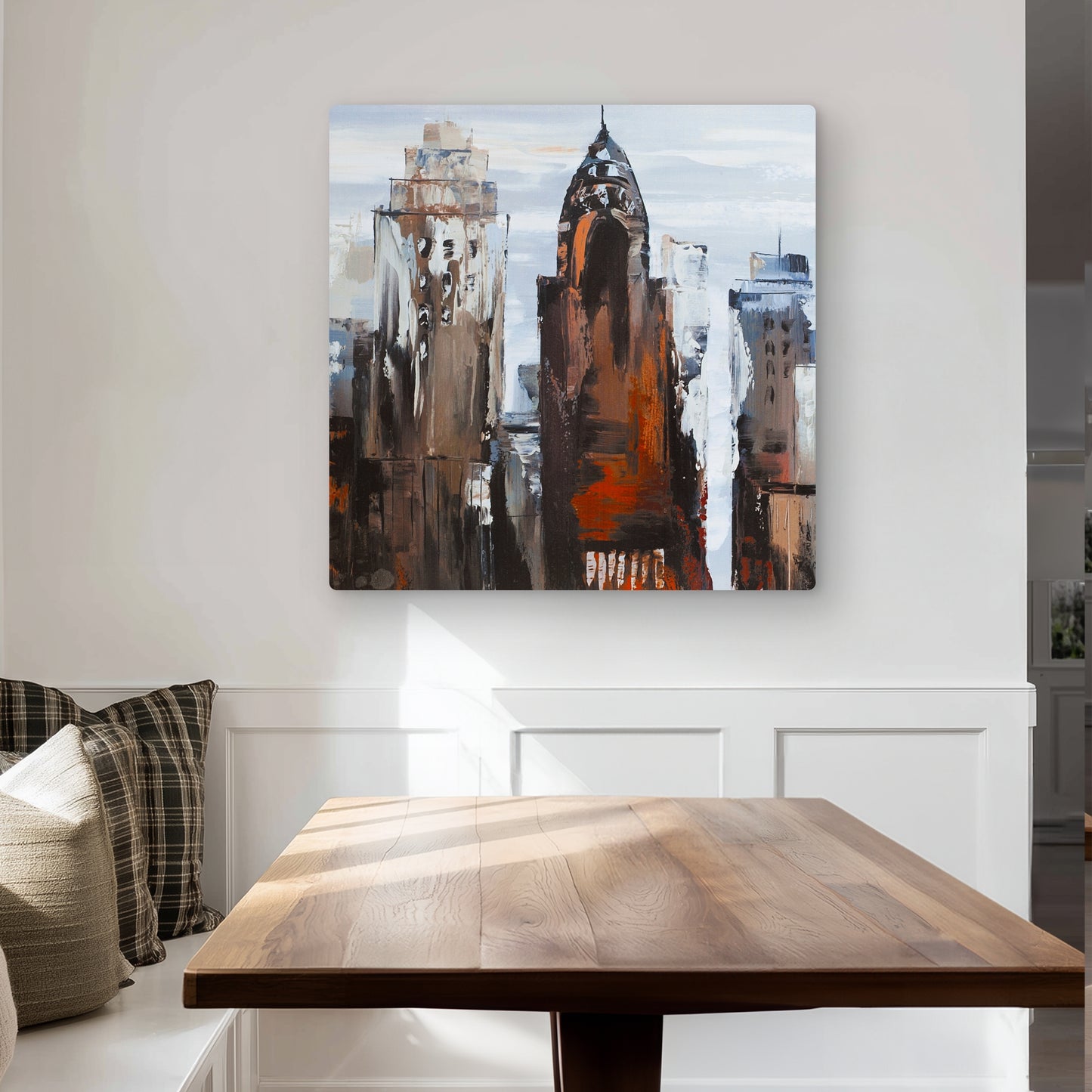 Gray day in the city - Cities Office metal print for decor