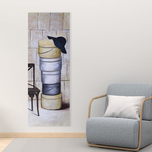 Object Brown Hat Boxes Canvas | Contemporary Home Decor Art
