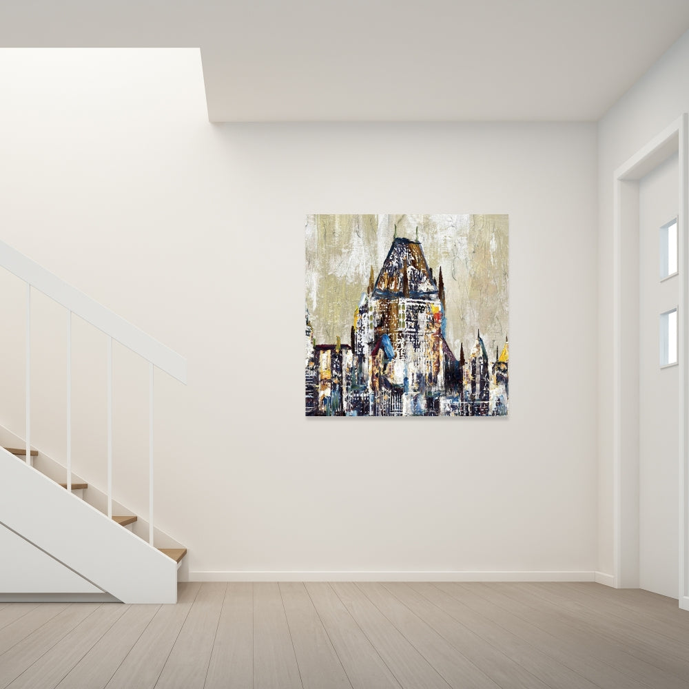 Abstract Château Frontenac Canvas - Blue Cities Home Decor