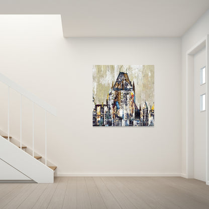 Abstract Château Frontenac Canvas - Blue Cities Home Decor