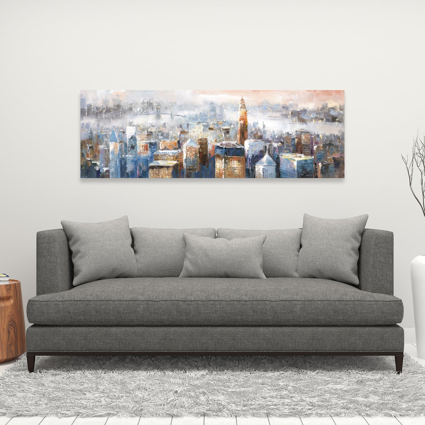 Modern Abstract New York City Canvas - Bedroom Wall Decor
