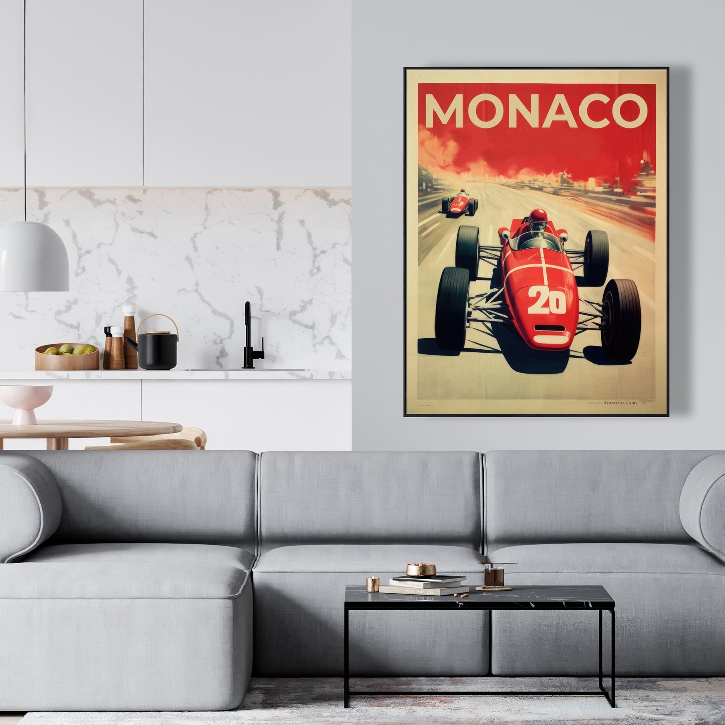 Toile encadrée blanche « Plus rapide que toi » | Décoration de salon