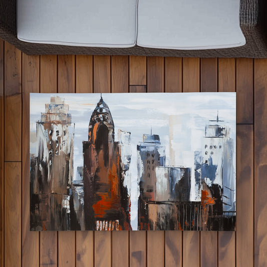 Gray Day in the City Rug | 2'x3' Outdoor Living Room Decor