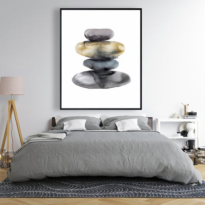 Hot Stones Framed Canvas - Still Life Bedroom Decor Art