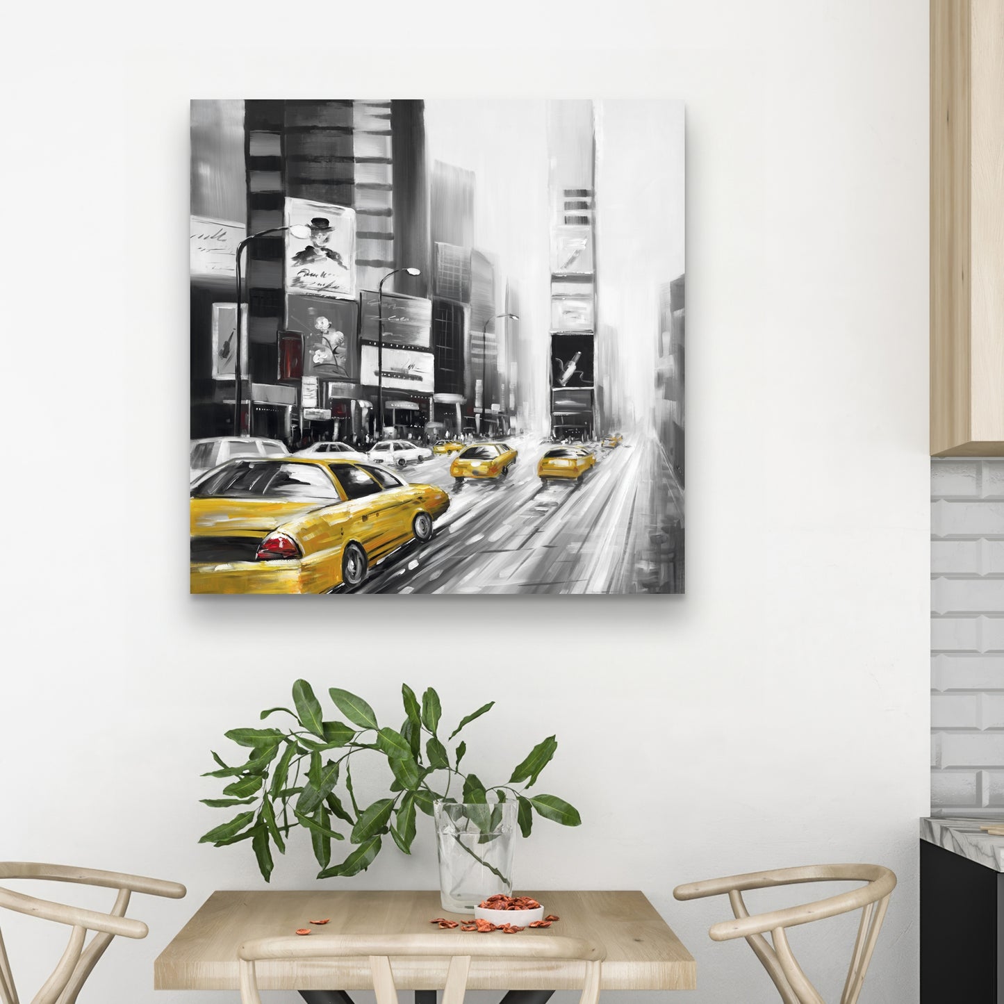 Toile Villes grises | Décor Times Square et taxis jaunes