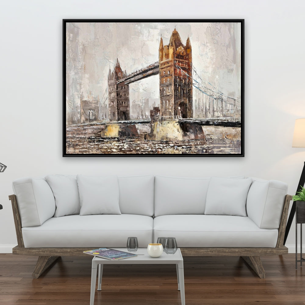 Toile encadrée Tower Bridge de Londres | Décoration de chambre orange