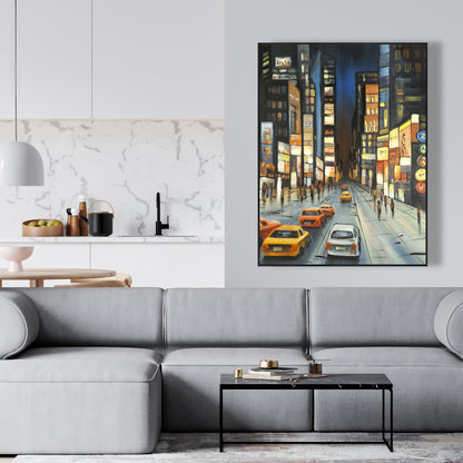 Toile encadrée « Vue sur Times Square » | Décoration de chambre urbaine