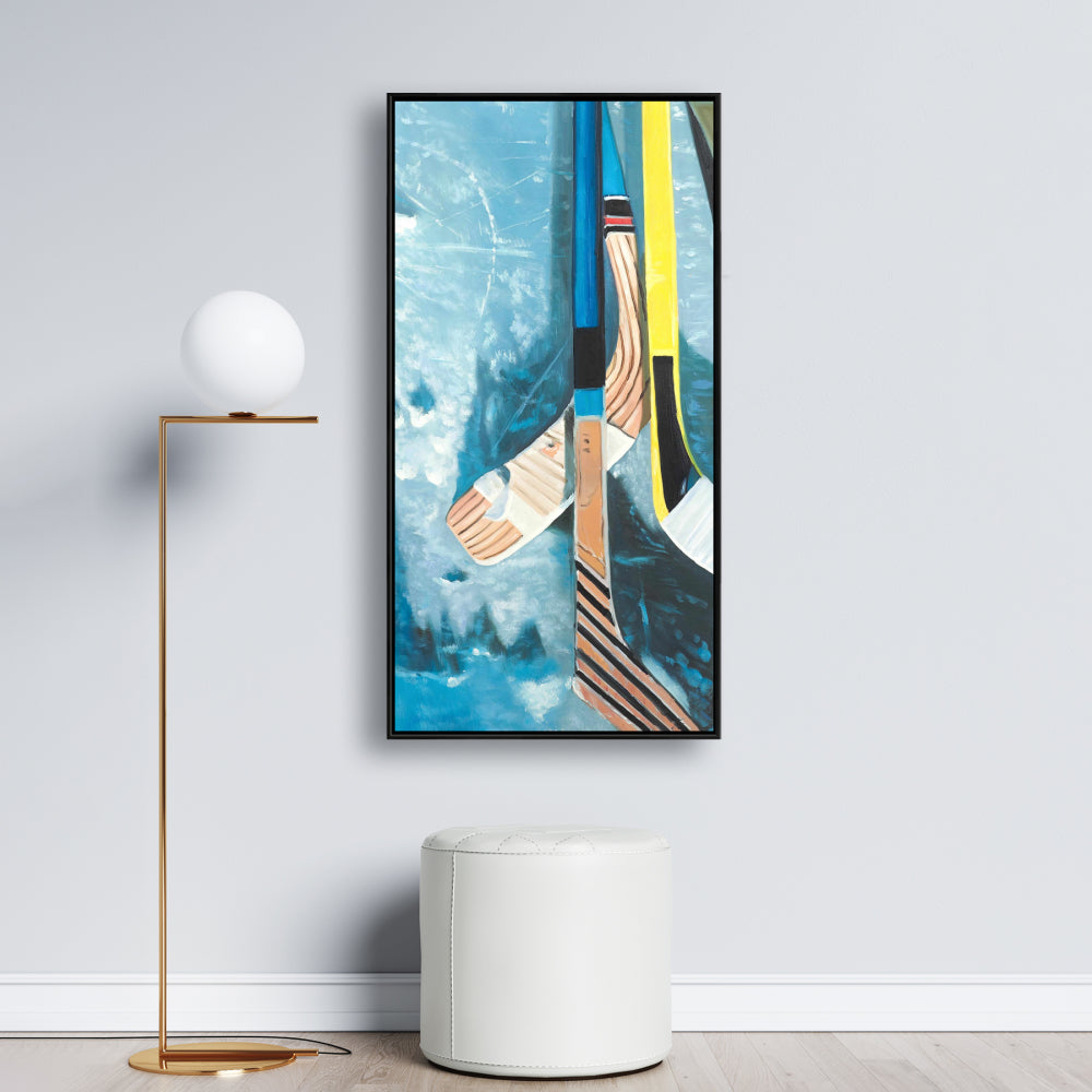 Hockey Sticks Canvas - Man Cave Sports Decor | Home Hobbies