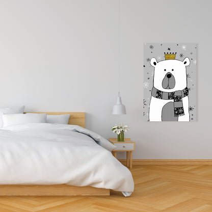 Magnifique toile d'ours gris pour la décoration du salon