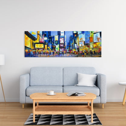 Retro Cityscape Times Square Canvas | Home Decor Wall Art