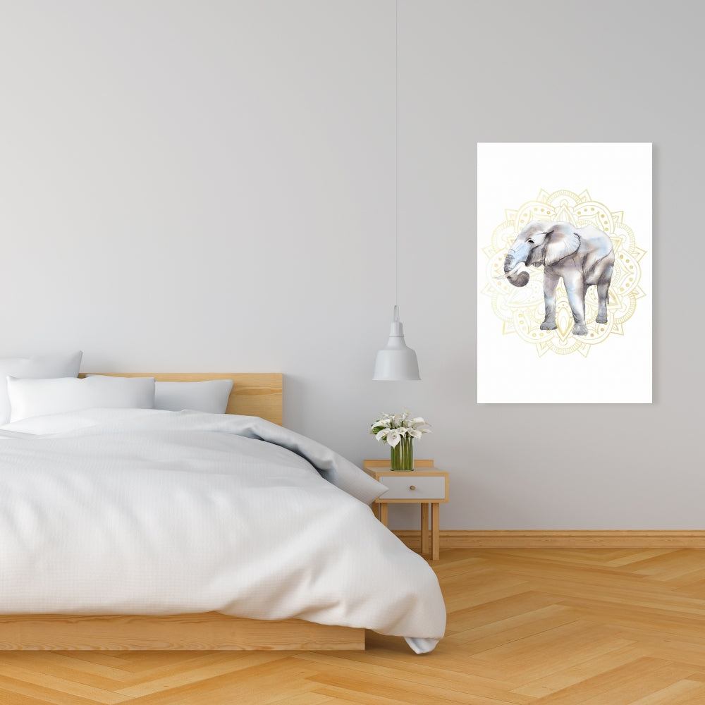 Bohemian Elephant Canvas - Elephant on Mandalas | Home Decor
