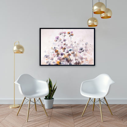 Wildflowers Framed Canvas - Romantic Floral Bedroom Decor