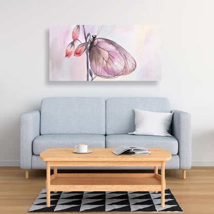 Toile Papillon délicat | Décoration murale romantique pour chambre à coucher