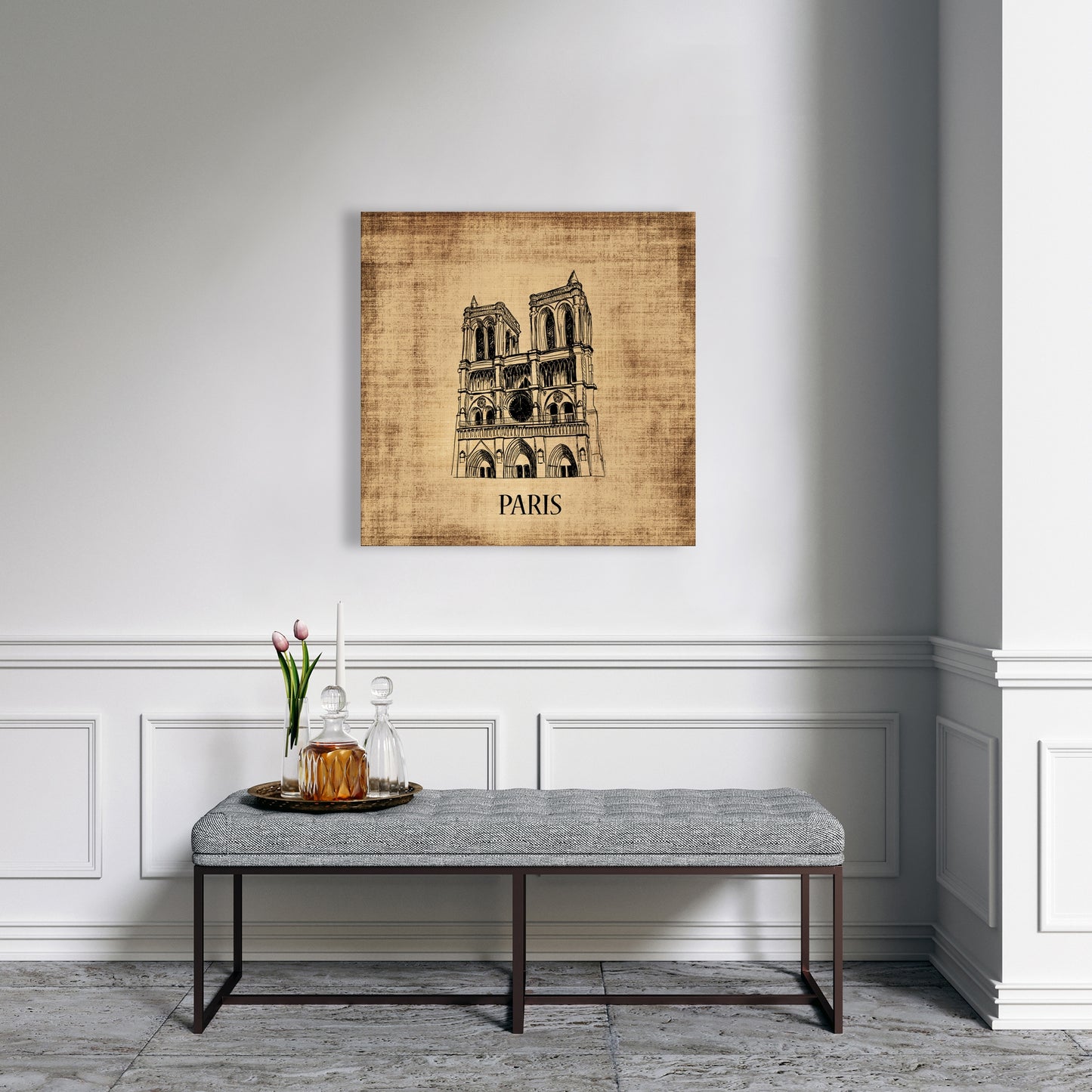 Notre-Dame de Paris Canvas | Illustrative Livingroom Decor