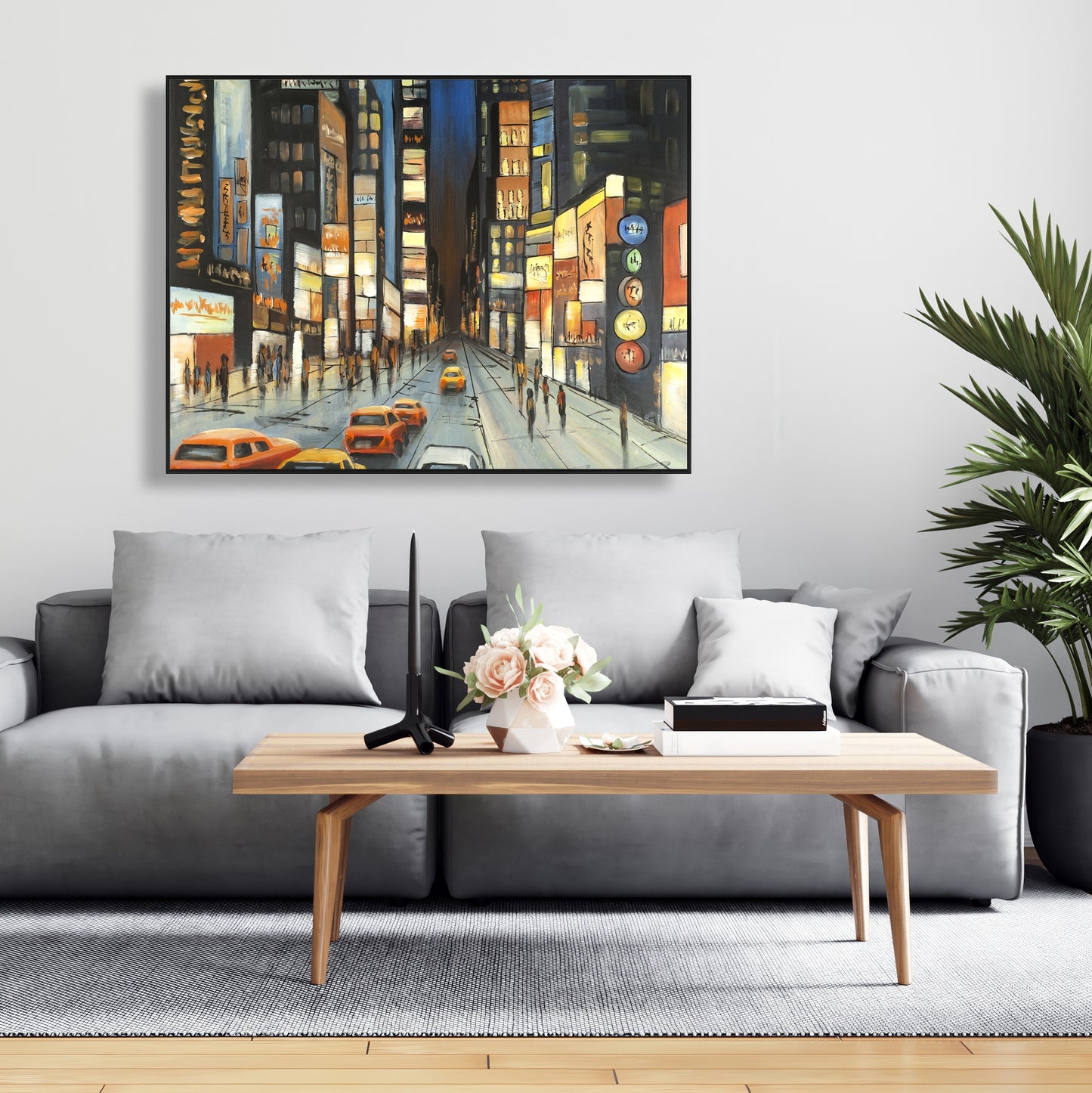 Toile encadrée « Vue sur Times Square » | Décoration de chambre urbaine