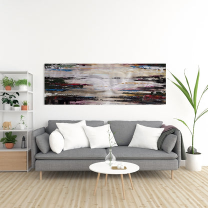 Abstract Runny Paint Canvas | Blue Shapes Modern Home Decor