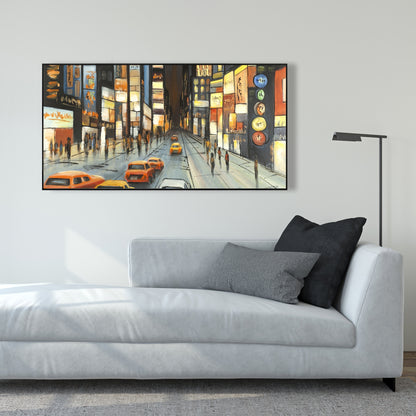 Toile encadrée « Vue sur Times Square » | Décoration de chambre urbaine