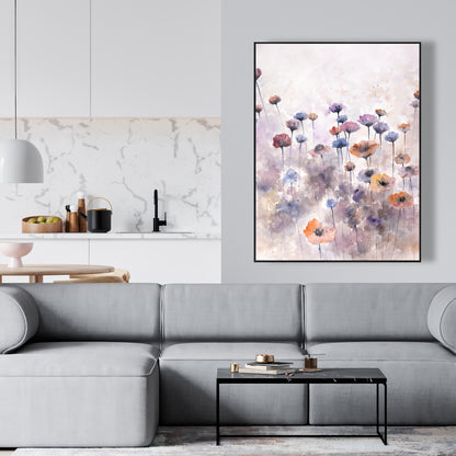 Toile botanique pour chambre à coucher | Cadre avec petites fleurs sauvages