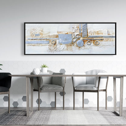 Toile de chambre industrielle grise – Décoration abstraite avec finition métallique