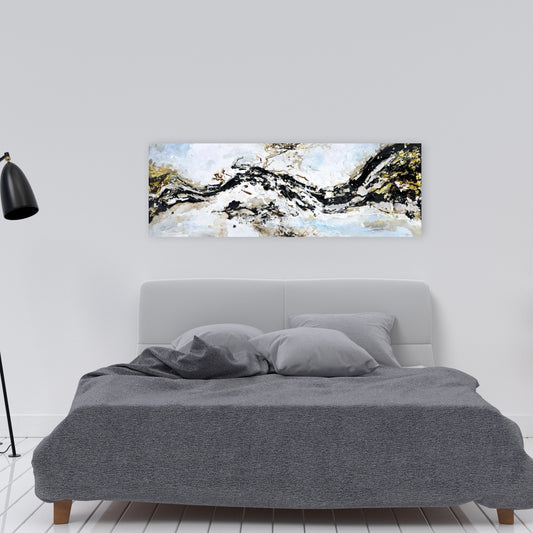 Abstract Paint Splash Canvas | Shapes Bedroom Wall Art Decor