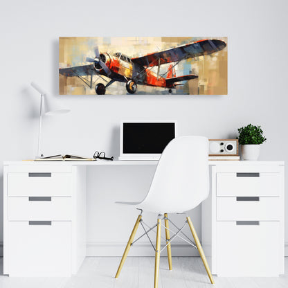 Take Off - Toile bleue contemporaine pour la décoration de la chambre