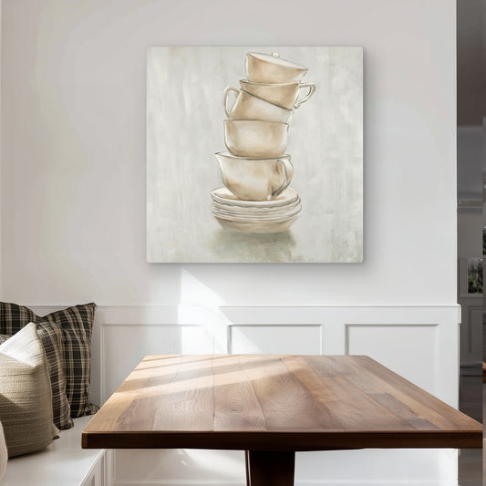 Coffee Mugs - Contemporary Still Life Metal Print for Home Decor