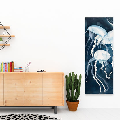 Medusa Marine Blue Canvas | Aquatic Home Decor Wall Art
