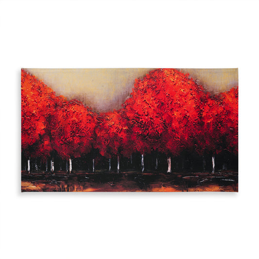 Red Dark Trees Tablecloth - Black, Contemporary Home Decor