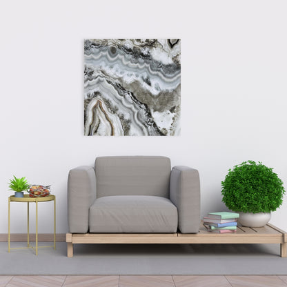Abstract Geode Canvas - White Abstract Minerals Home Decor