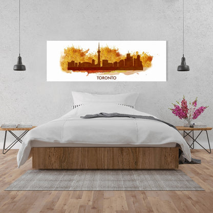 Paint Splash Silhouette Toronto Canvas - Retro Cities Decor
