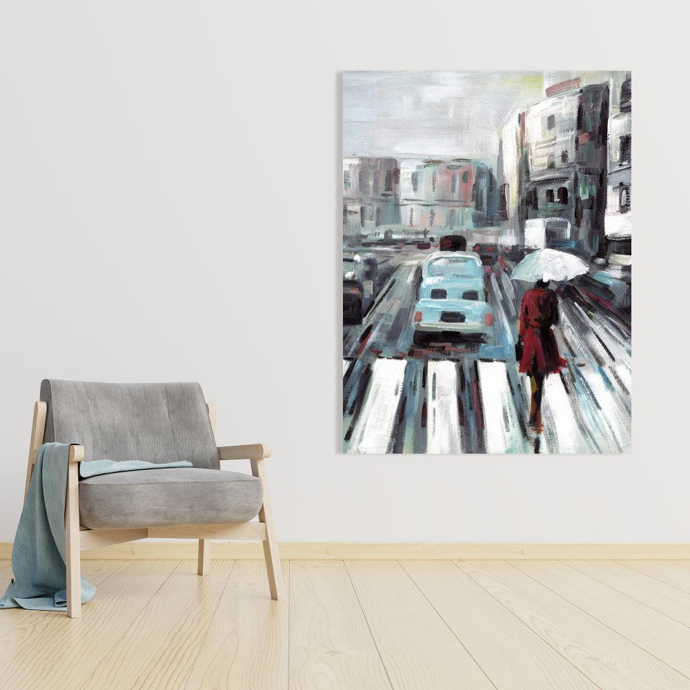 Abstract Pedestrian Crossing Canvas | Contemporary Bedroom Art